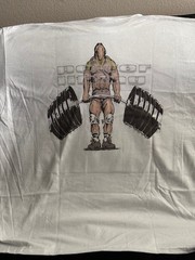 NEW POWER LIFTING : “DTG” PRINT On 100% COTTON WHITE T-SHIRT 2XX
