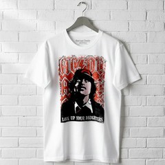 ACDC Angus Young Lock Up Your Daughters Men’s T Shirt FAthers Day Rock Dad