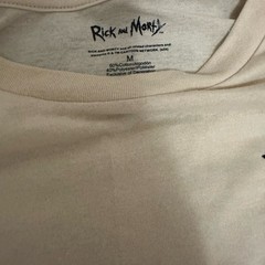 Rick and Morty Men’s M Regular Fit Crew Neck Short Sleeve Graphic Tee Beige