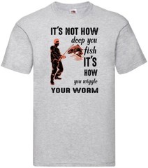 Fishing Wiggle Your Worm Humour Novelty T Shirt Various Colours And Sizes