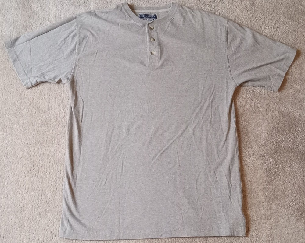 Vintage John Ashford Adventure Men’s Medium Cotton Light Gray/Beige Shirt