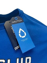 Nautica Men’s Blue T-Shirt Yacht Club Graphic Tee (S08)