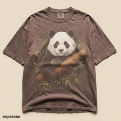 Retro Bamboo Panda Comfort Tee Asian Style Graphic Shirt Men Women