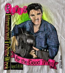 Vintage Elvis Presley Tribute Week 1990 Shirt Size Large Neon Screen Stars USA