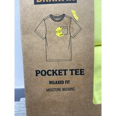 Brahma T-Shirt Small 34-36 Yellow Pocket Tee 2 Pack Relaxed Fit Moisture Wicking