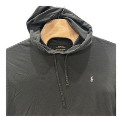 Polo Ralph Lauren Mens 2XB Charcoal Grey Hooded Long Sleeve T-Shirt Pony Logo