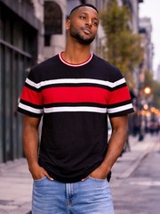 Men’s Cotton T Shirt Regular Fit Short Sleeve Tshirt Summer Color Block Tee