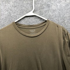 Vince Essential Crew Neck T-Shirt Mens S Pima Cotton Short Sleeve Brown