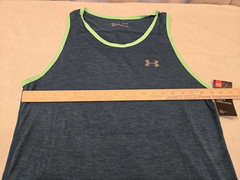 Sz L Under Armour Tech Tank HeatGear Dark Teal/Green Sleeveless Workout Shirt