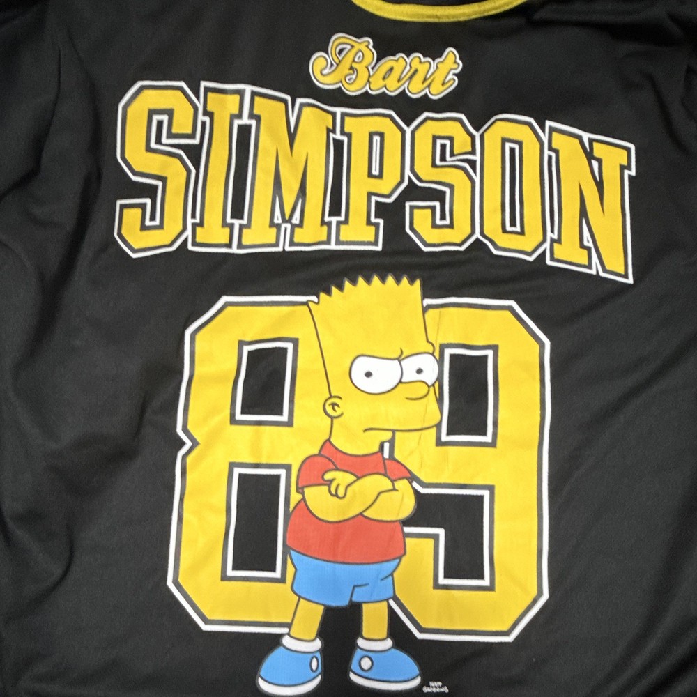Bart Simpson The Simpsons Mesh Jersey V-Neck T-Shirt Black/Yellow 4X
