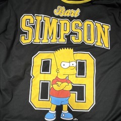 Bart Simpson The Simpsons Mesh Jersey V-Neck T-Shirt Black/Yellow 4X