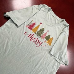 Festive Minimalist Mint Green Christmas Tee Bundle Pack Cotton Blend (Medium)