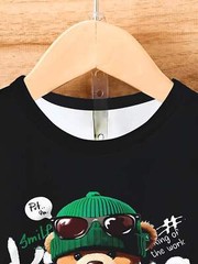2024 Summer Trendy Men’s T-shirt – Cool Bear Pattern, Soft Polyester Fiber, Roun