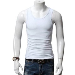 Men’s U Neck Tank Top Sleeveless Workout Vest for Gym Fitness and Training Use