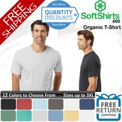 🔥 Softshirts Men Organic T-shirt combed ring-spun cotton Up To 3XL 400
