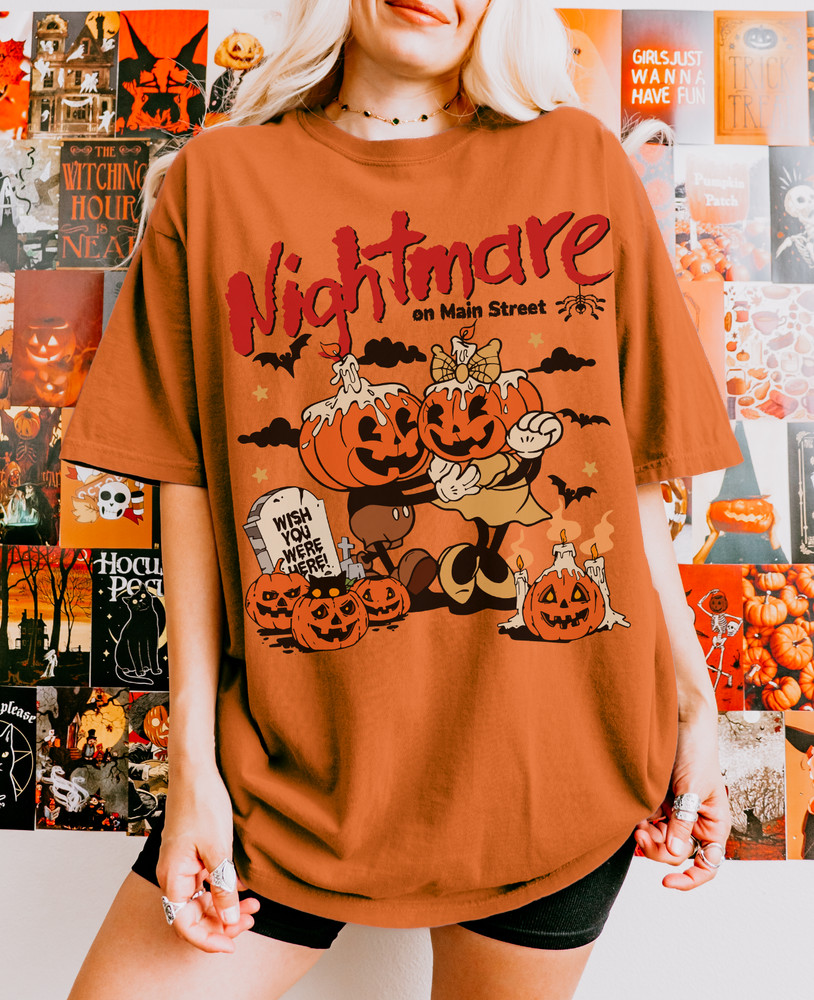 Mickey Minnie Halloween Nightmare on Main Street Unisex Adult Kid Tee 1406012