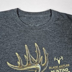 Black Antler Hunting T-Shirt Mens M Too Tough To Quit Gray Legendary 52 Outdoor
