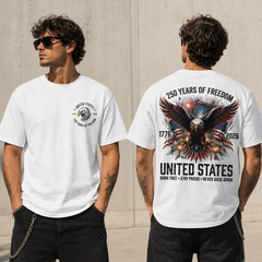 250 Years of Freedom Shirt Men USA We The People Patriotic Eagle July 4th(S-5XL)