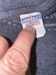 Vintage Jerzees Dri-Power Men’s Large Blue Gator Gray Short Sleeve T-Shirt