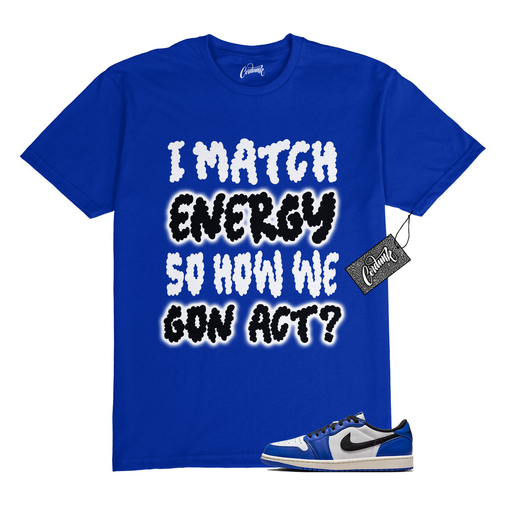 1 Low Game Royal Blue White Black 2024 T Shirt to Match MATCH