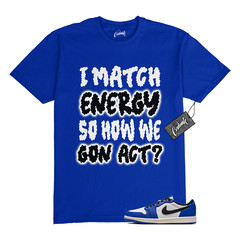 1 Low Game Royal Blue White Black 2024 T Shirt to Match MATCH