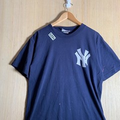 Vintage Jorge Posada Shirt Adult Size Large Blue Short Sleeve Men’s Pullover Y2K