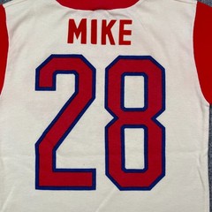 Vintage 70s Cincinnati Reds Mike #28 Baseball Shirt Teens Medium 15×22 Ivory