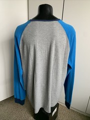 AMERICAN EAGLE Heritage Henley Neck Logo Thermal Shirt sz XXL Blue Gray 2XL