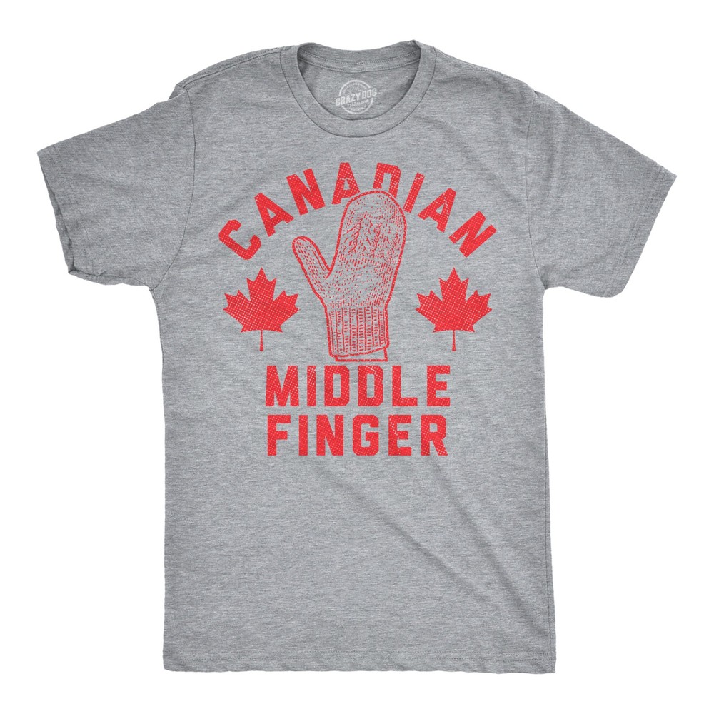 Mens Funny T Shirts Canadian Middle Finger Sarcastic Snow Gloves Graphic Novelty
