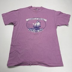 Vtg 1989 Clearwaters Great Hudson River Revival Music Festival Mens Shirt L Pink