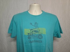 Life is Good Lawn Ranger Adult Medium Cyan TShirt