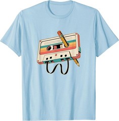 Retro Cassette Tape with Pencil 80s 90s Music Vintage Party T-Shirt