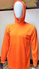 Hi Vis Long Sleeve Safety Shirt With Hoodie, Quick Dry Polyester Birdeye mesh