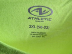 New Athletic Works Men T Shirt Size 2XL 50 52 Acid Yellow Long Sleeve