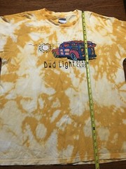 Vintage 2000 Bud Light Beach Club T Shirt Tie Dye Acid Wash XL Yellow