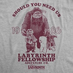 Mens Funny T Shirts Labyrinth Fellowship Adventure Co Jim Henson’s Jim Movie Tee