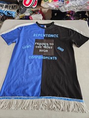 100% Cotton Two Tone Blue/Black Repentance, Laws and Commandments All Praises