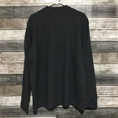 Eddie Bauer Waffle Knit Thermal Henley Shirt Men’s XL Dark Gray Casual A6