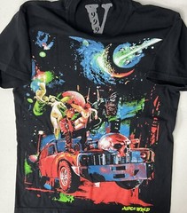 Juice Wrld x Vlone Shirt Men S Cosmic Racer Galaxy Print Double Sided Crewneck