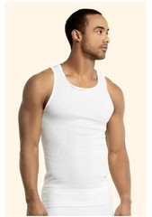 6 Packs Men’s 100% Cotton Tank Top A-Shirt Wife Beater Undershirt Ribbed WHITE