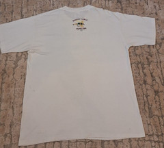 Vintage G.H. Bass Bass On The Fly Fishing T-Shirt USA Made White Size L Cotton