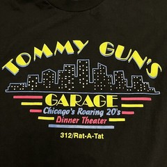 Vintage Tommy Guns Garage 20’s Dinner Theater Las Vegas Black T Shirt Mens XL