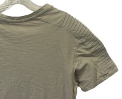 Primark T-Shirt Mens Tan Cotton Size Med Round Neck Pleated Sleeve Round Bottom