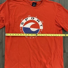 VTG Polo Ralph Lauren Sport Short Sleeve T-Shirt Mens XL Orange Cotton