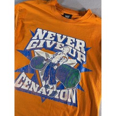 WWE John Cena Never Give Up Cenation Orange Graphic T-Shirt Mens Large