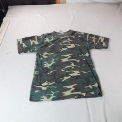 Vintage Camo Shirt Mens Large Green Woodland Camouflage Tee Logotel Military