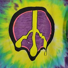 Hanes Beefy-T® Tie Dye Peace Save the whales T-Shirt lakes 88 single stitch