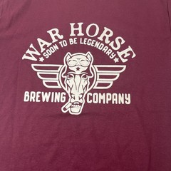 MV Sport War Horse Brewing Company T-Shirt Mens Medium Maroon Graphic Tee Cotton