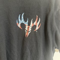 JEDCO Freedom Deer Skull Flag Graphic T Shirt Men’s Large Black Patriotic USA