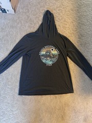 Long Sleeve Hooded T-Shirt, Men’s Size Extra Large, Dark, Navy Blue In Color